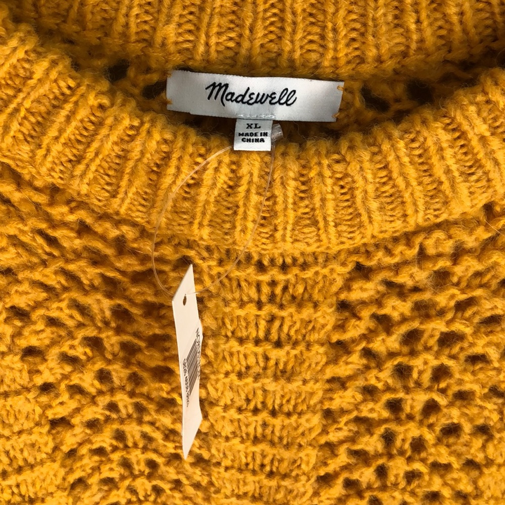 MWT Madewell Windmere Pointelle Sweater Yellow - Picture 5 of 8